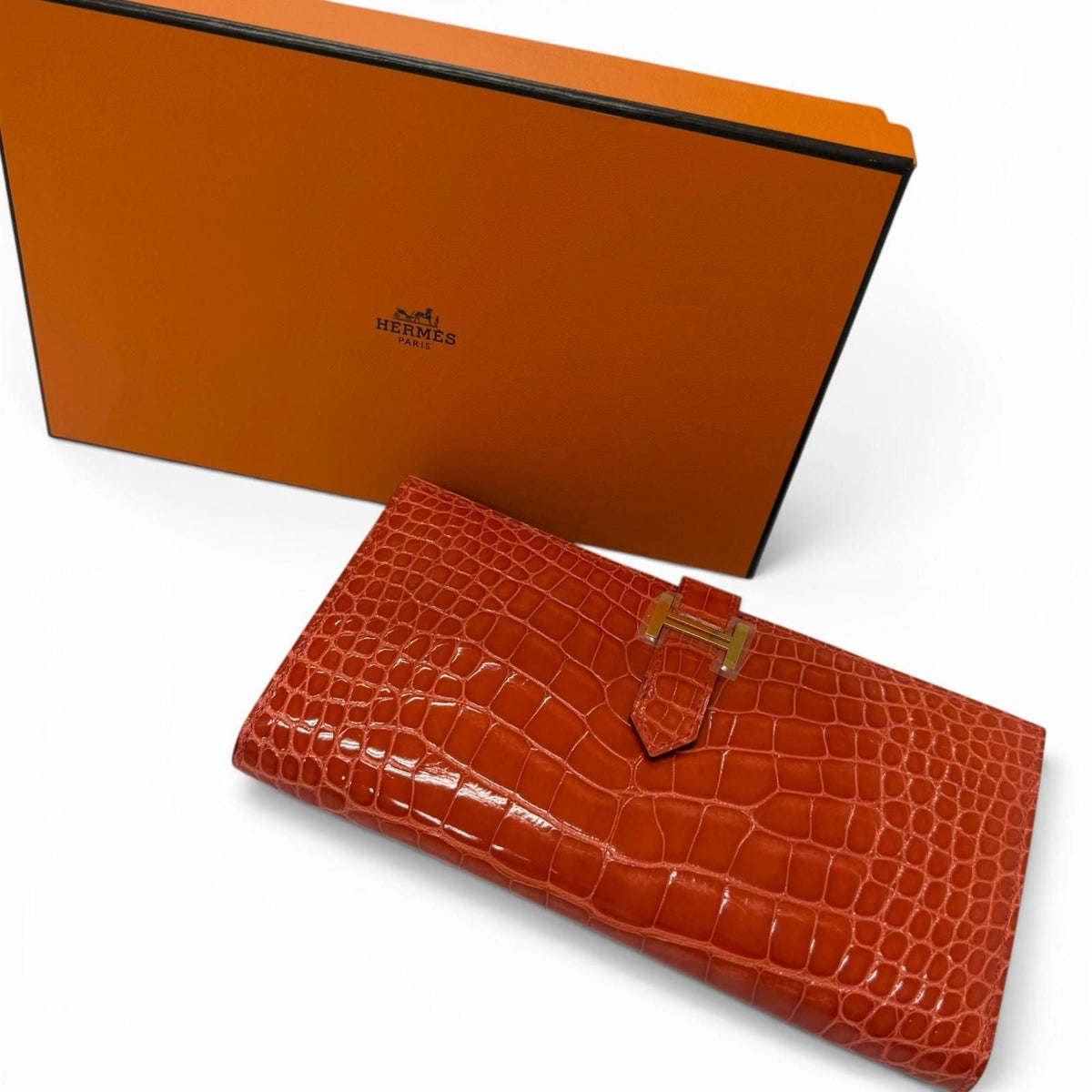 Hermes Bane Souffle Alligator Wallet