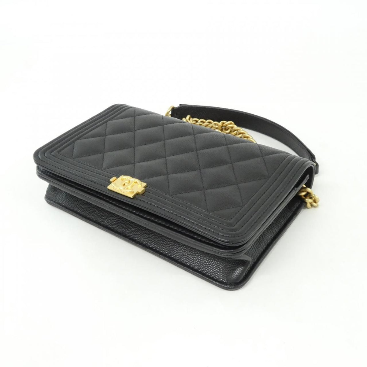 Chanel Boy Chanel Caviar Skin Chain Wallet