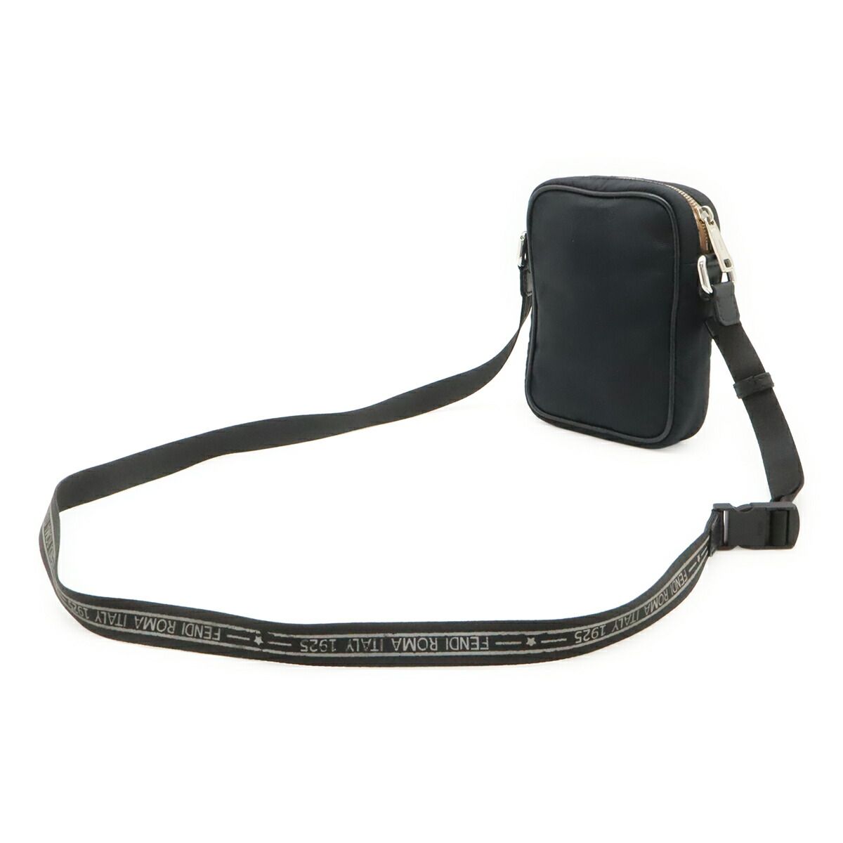 Fendi Pequin Nylon Leather Shoulder Bag