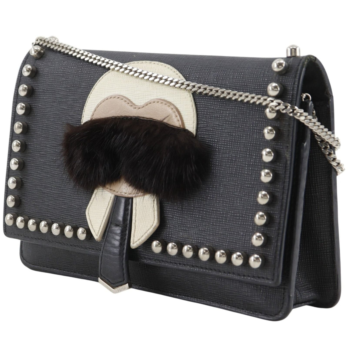 Fendi Karl Lagerfeld Leather 2way Shoulder Bag