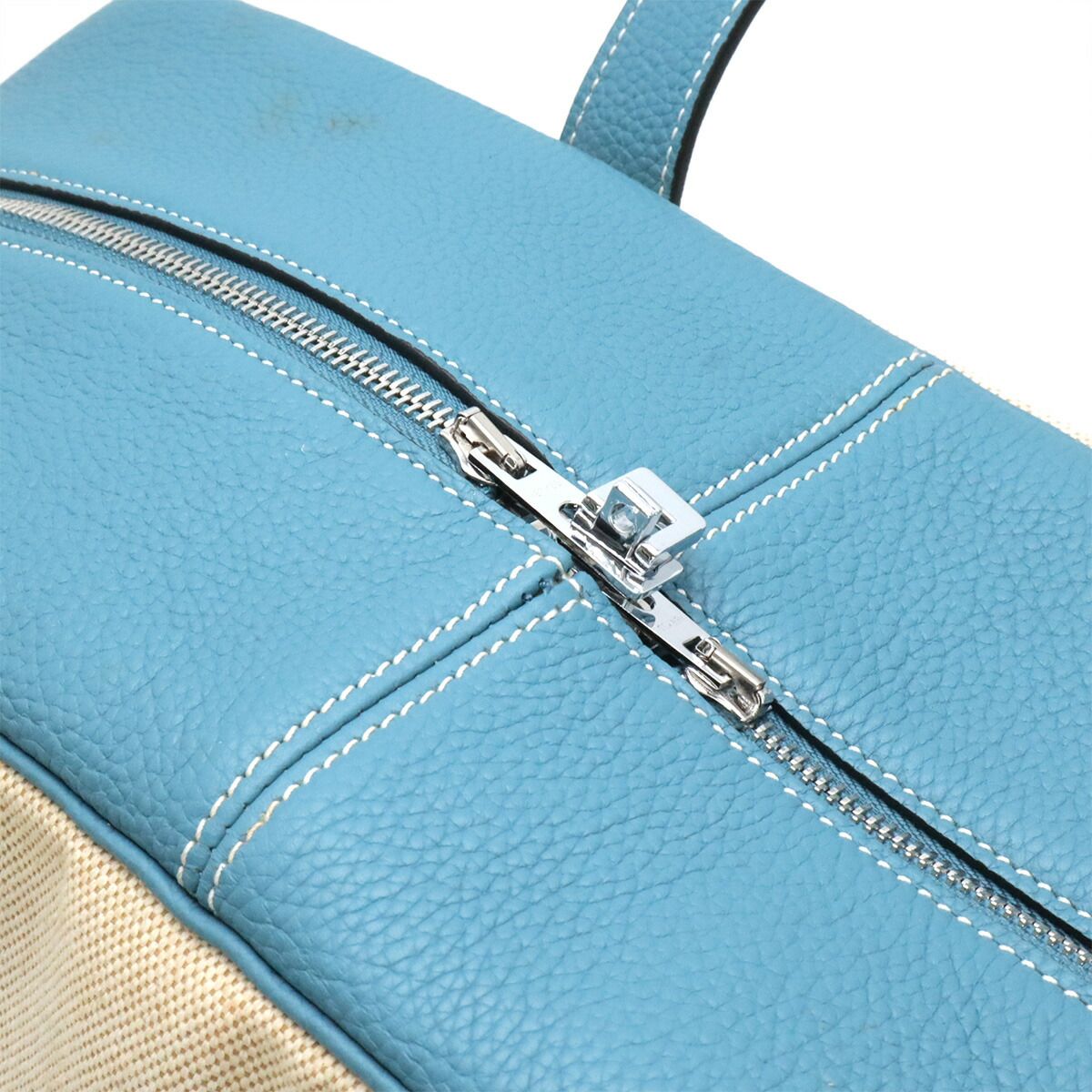 Hermes Victoria43 Canvas Calfskin Boston Bag