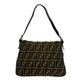 Fendi Mamma Baguette Canvas Leather Shoulder Bag
