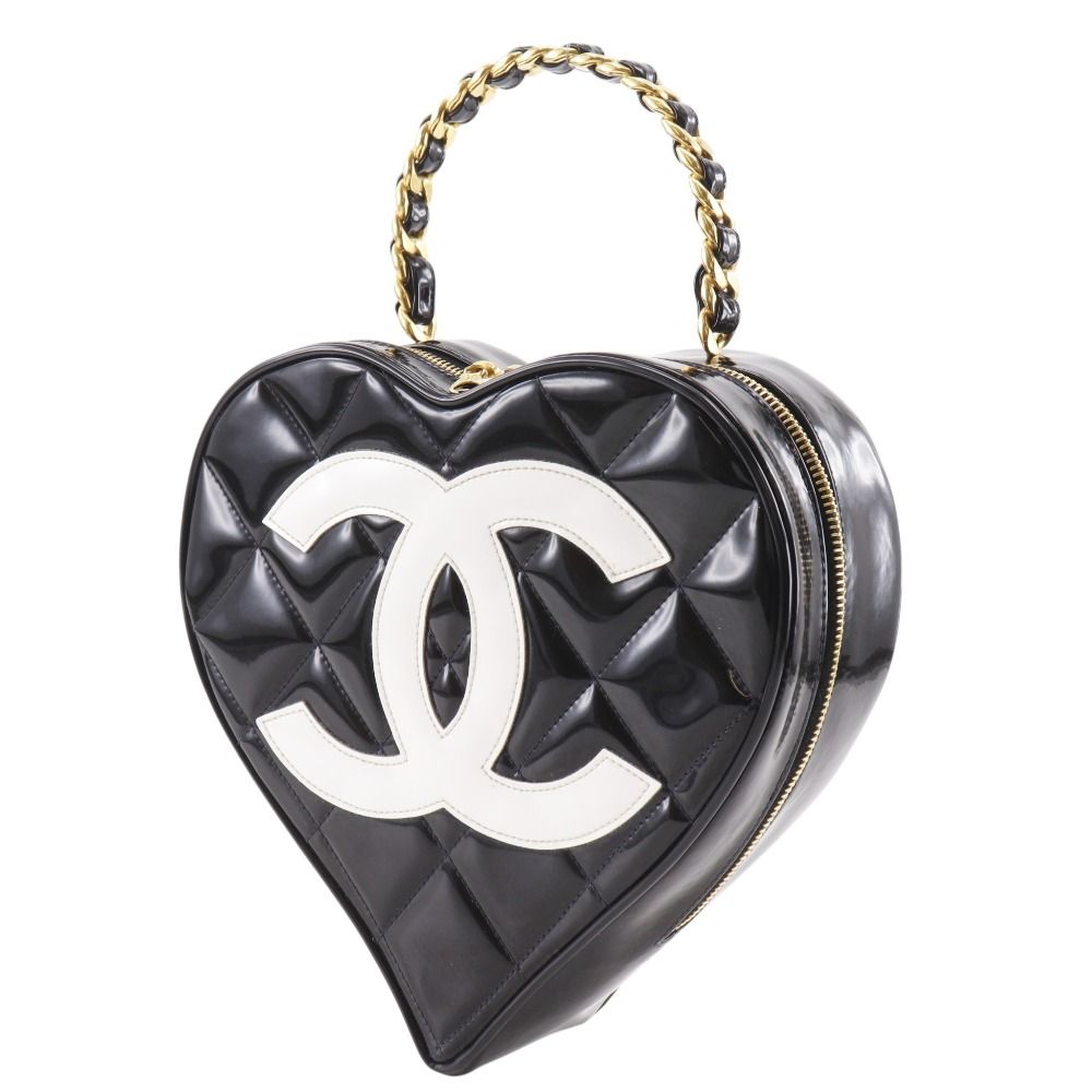 CHANEL Heart Vanity Patent Leather Handbag