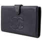 CHANEL Coco Mark Leather Long Wallet