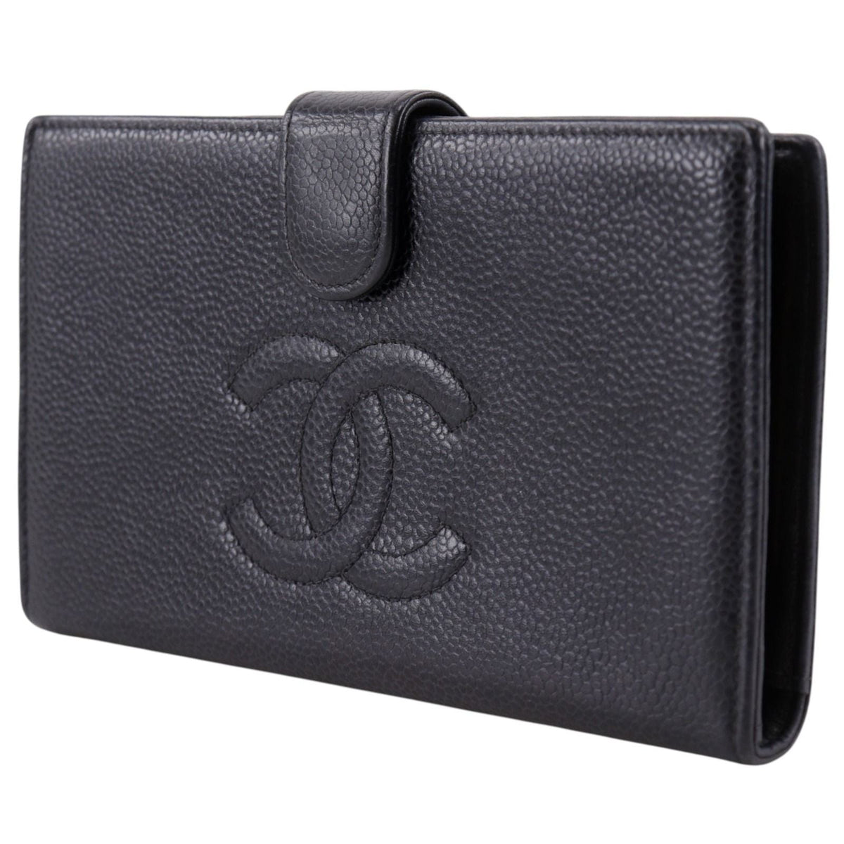 CHANEL Coco Mark Leather Long Wallet