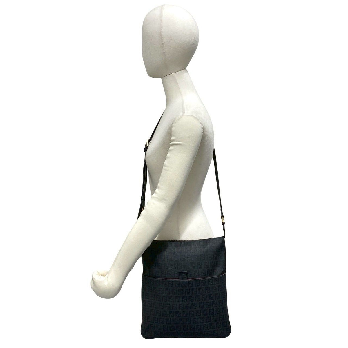 Fendi Zucchino FF Leather Shoulder Bag