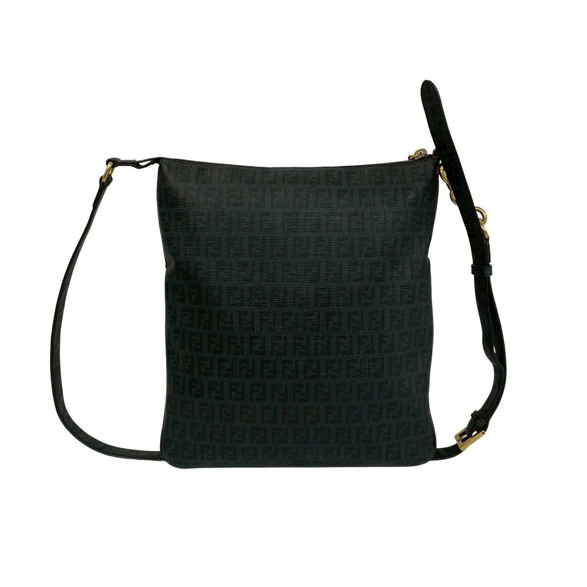 Fendi Zucchino FF Leather Shoulder Bag