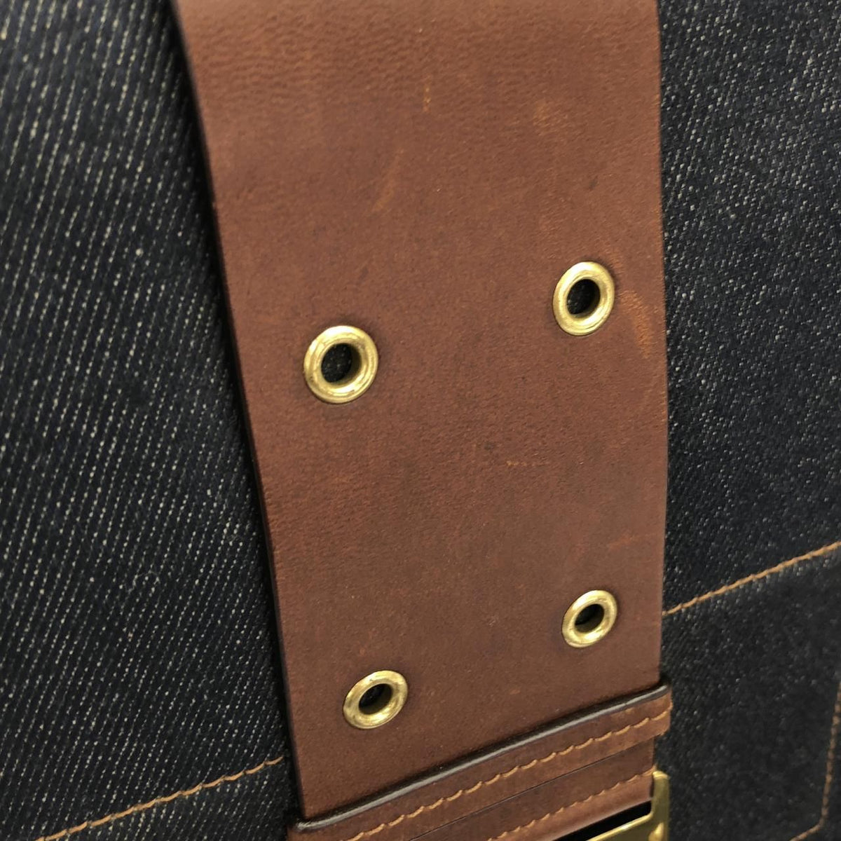 Christian Dior Denim Leather Shoulder Bag