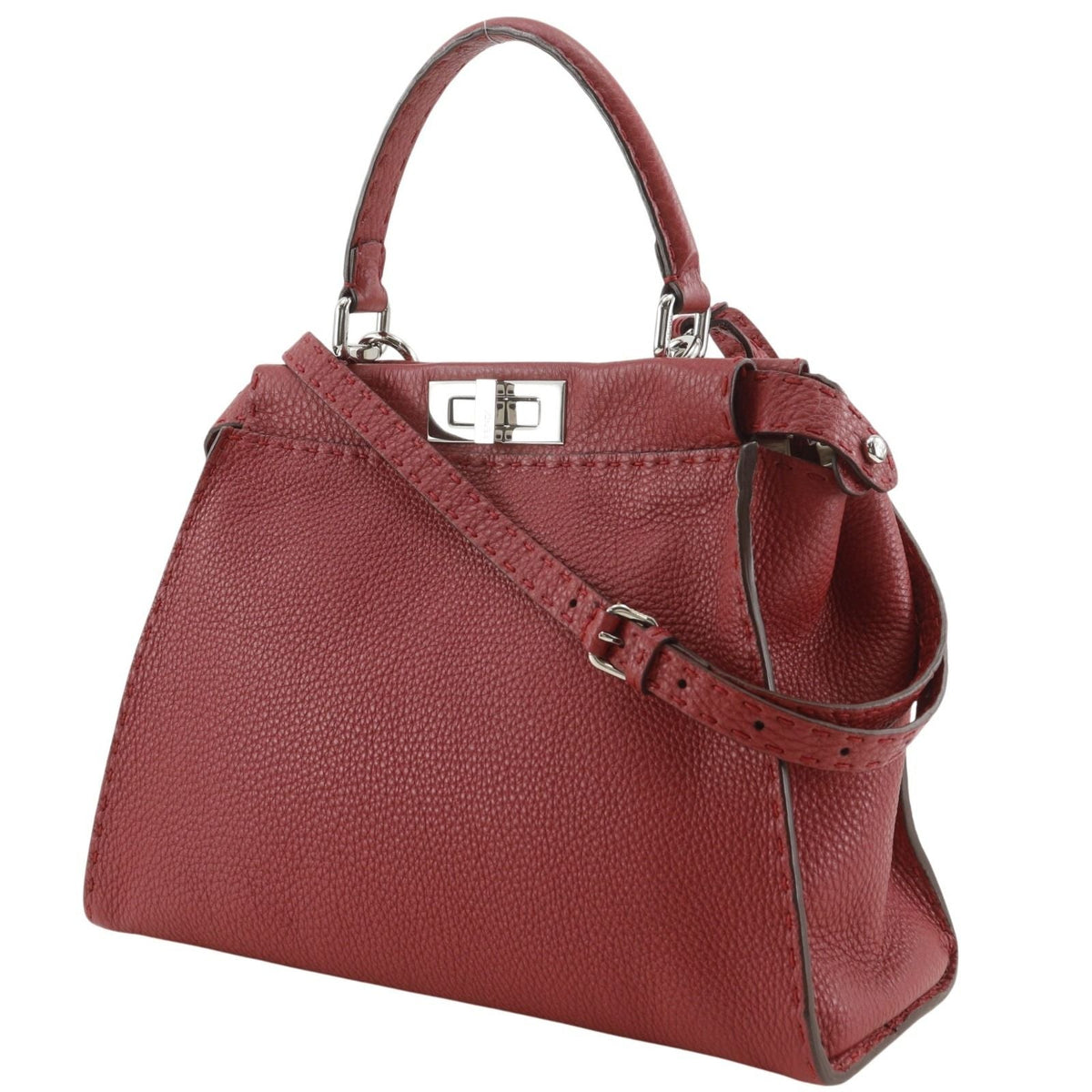 Fendi Peekaboo Selleria Leather Handbag