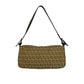 Fendi Zucchino Canvas Leather Shoulder Bag