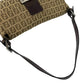 Fendi Zucchino Canvas Leather Shoulder Bag