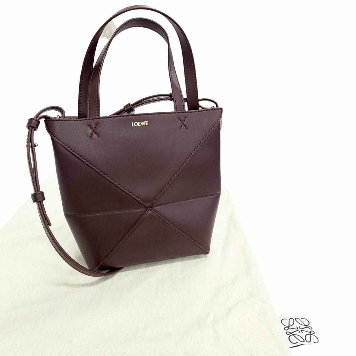 Loewe Puzzle Fold Shiny Calfskin Shoulder Bag