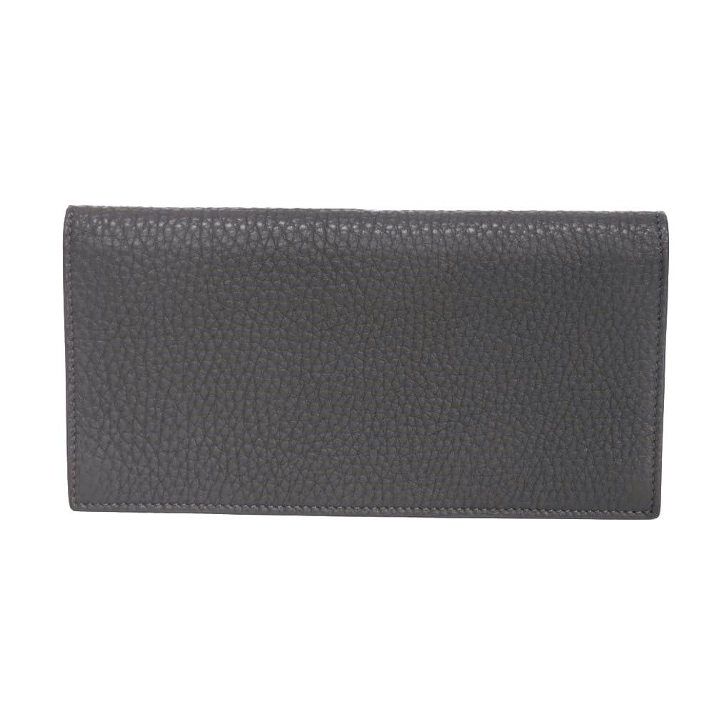 Fendi Logo Stamp Calf Leather Long Wallet