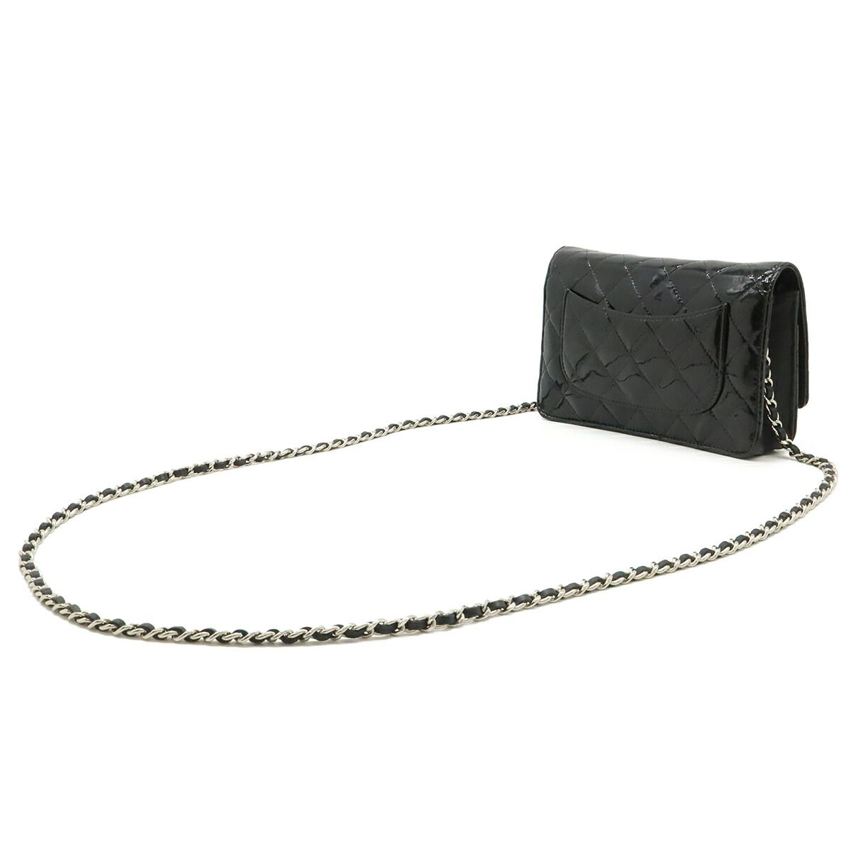 Chanel Matelasse Patent Leather Chain Wallet