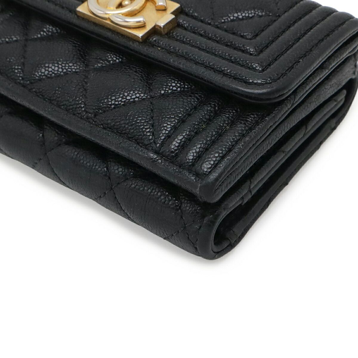 Chanel Boy Chanel Caviar Small Flap Wallet