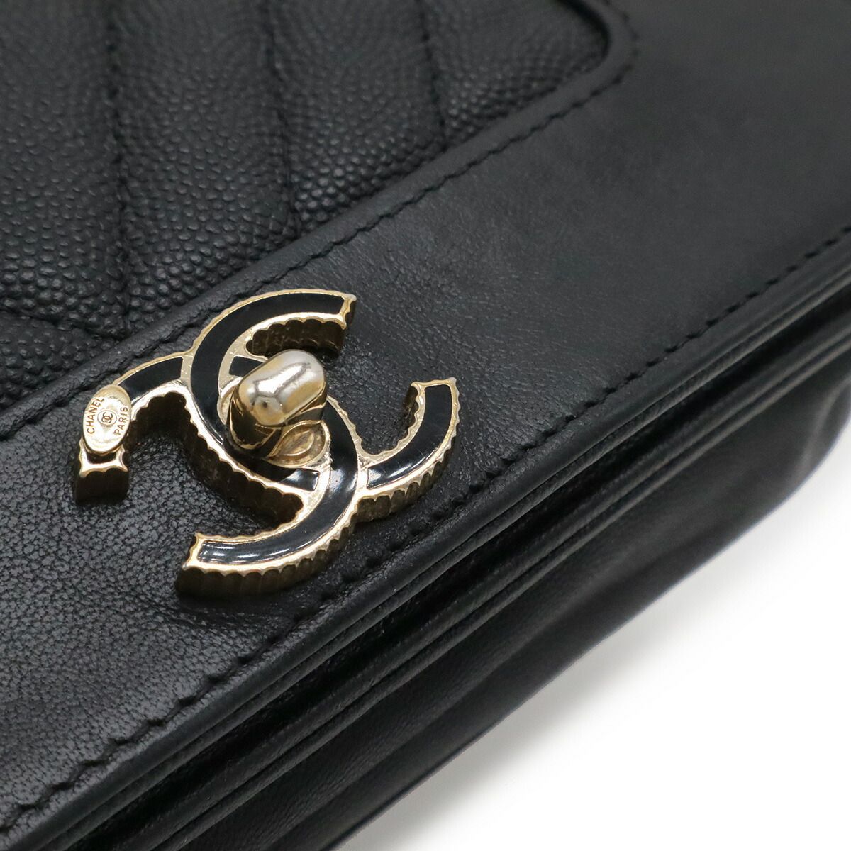 Chanel Mademoiselle Chevron Chain Wallet Shoulder Bag