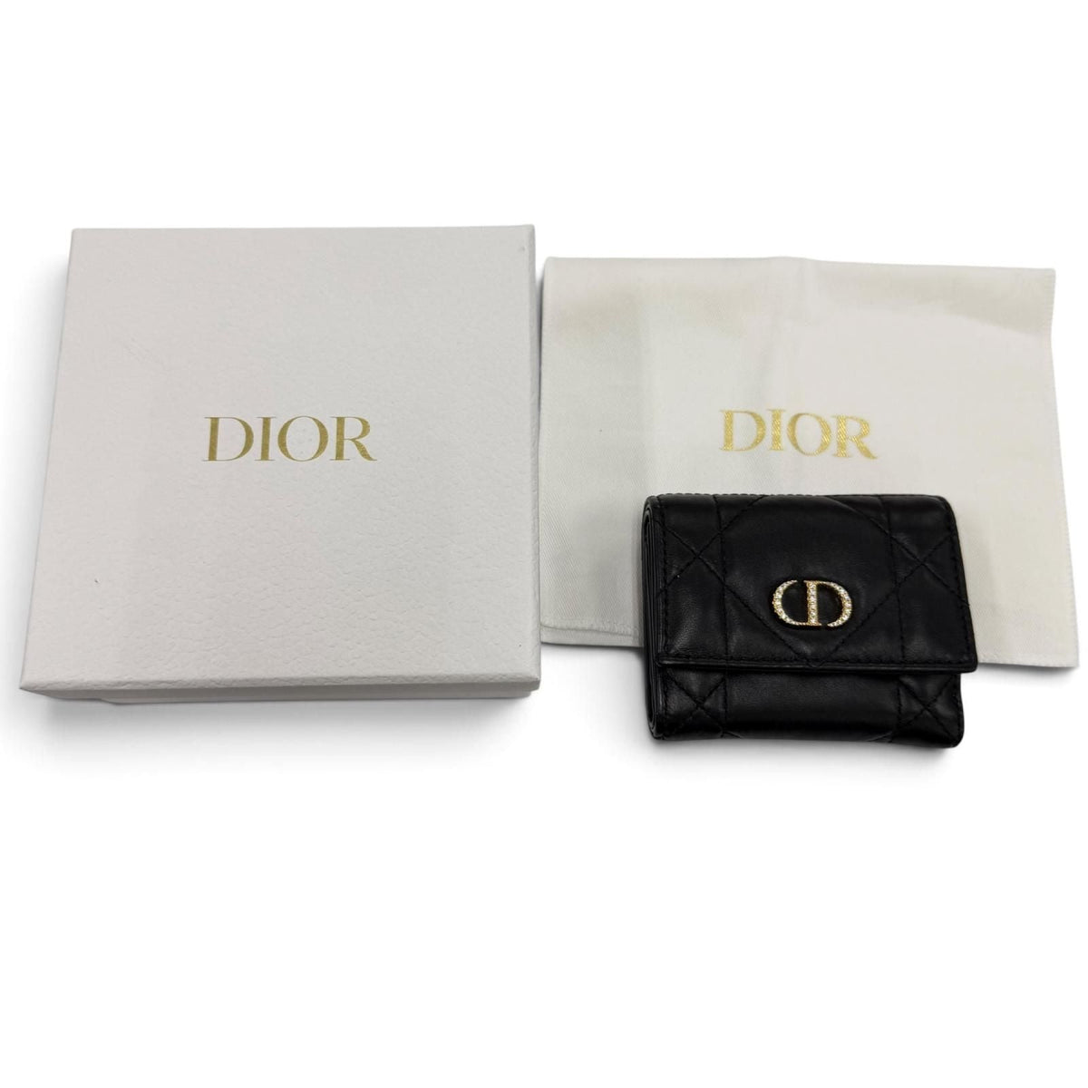 Dior Caro Hibiscus Crystal Leather Wallet Limited