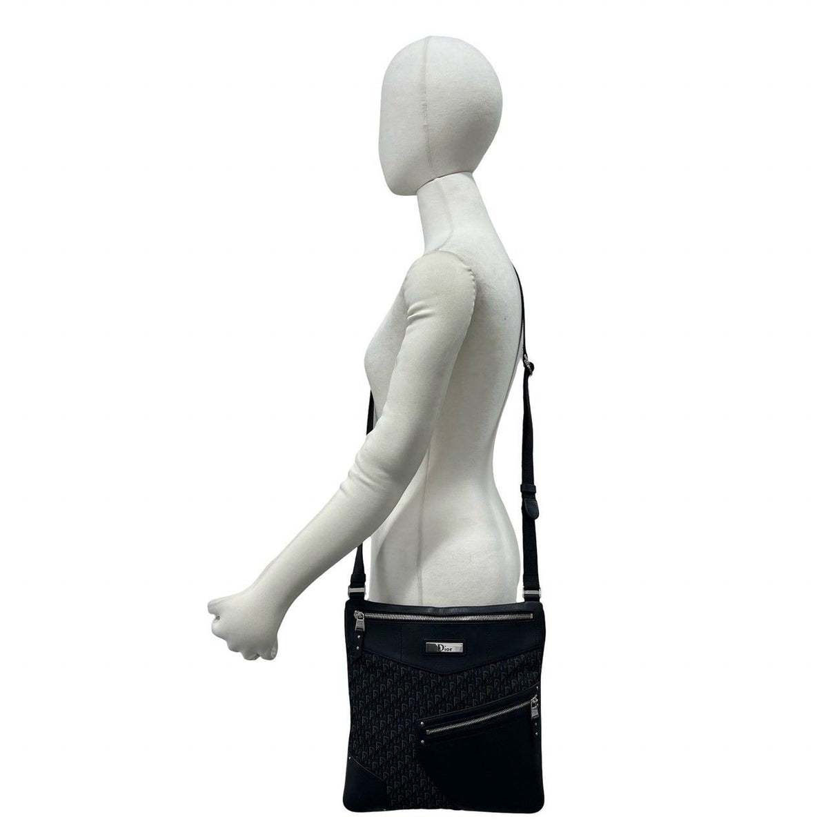 Christian Dior Street Chic Trotter Leather Canvas Shoulder Bag