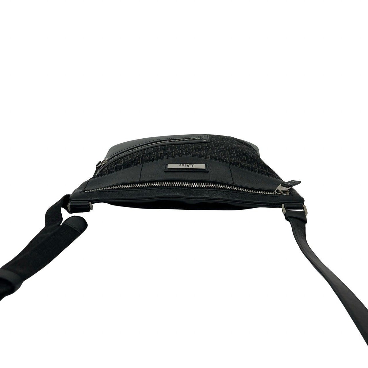 Christian Dior Street Chic Trotter Leather Canvas Shoulder Bag