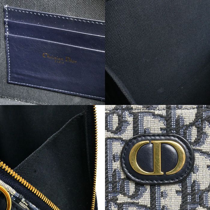 Dior 30 Montaigne Oblique Canvas Leather 2way Shoulder Bag
