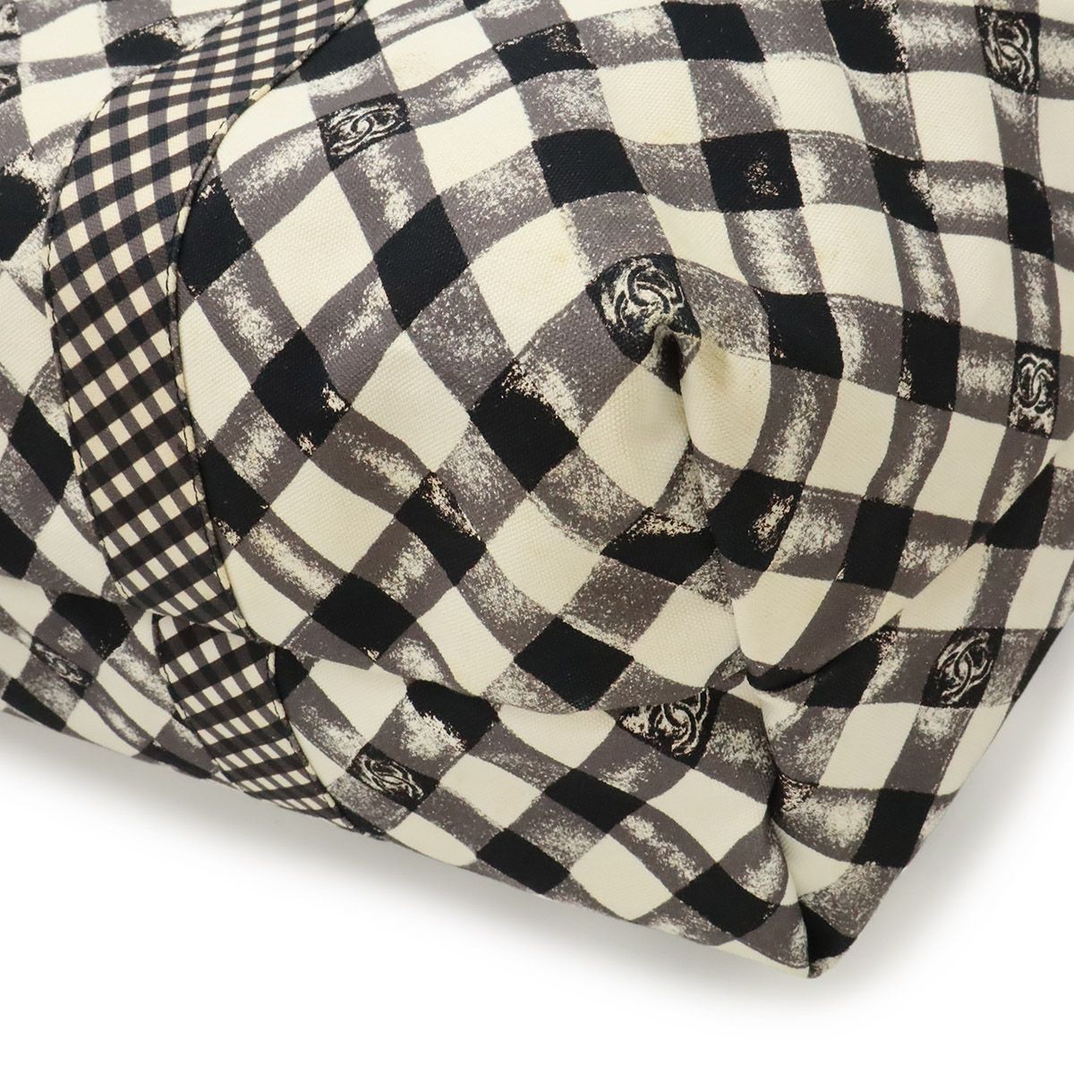 Chanel Gingham Check Canvas Tote Bag