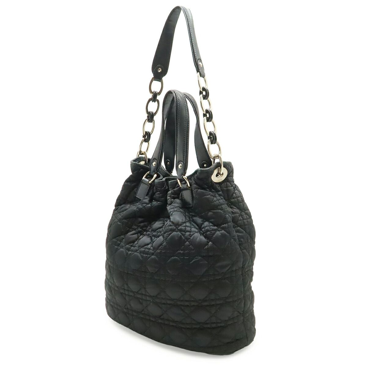 Christian Dior Cannage Nylon Leather 2way Tote Bag