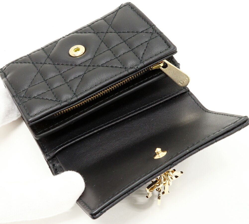 Christian Dior My Dior Cannage Lambskin Trifold Wallet