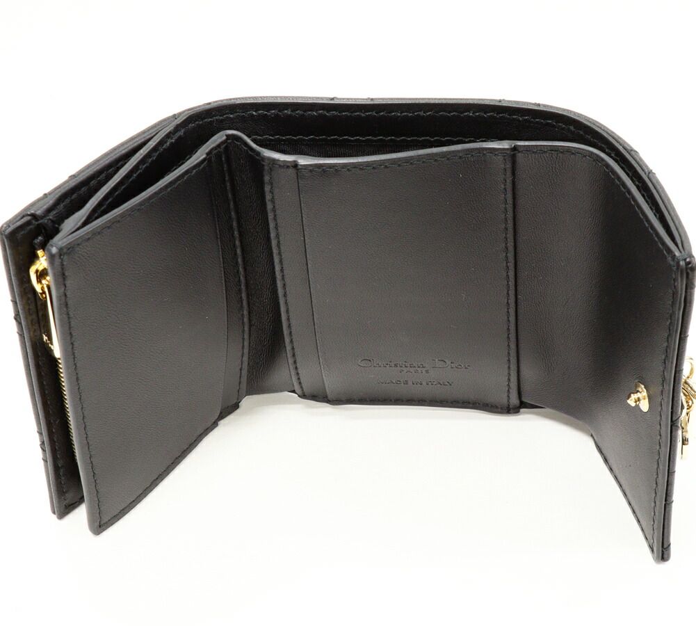 Christian Dior My Dior Cannage Lambskin Trifold Wallet