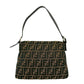 Fendi Mamma Baguette Canvas Leather Shoulder Bag