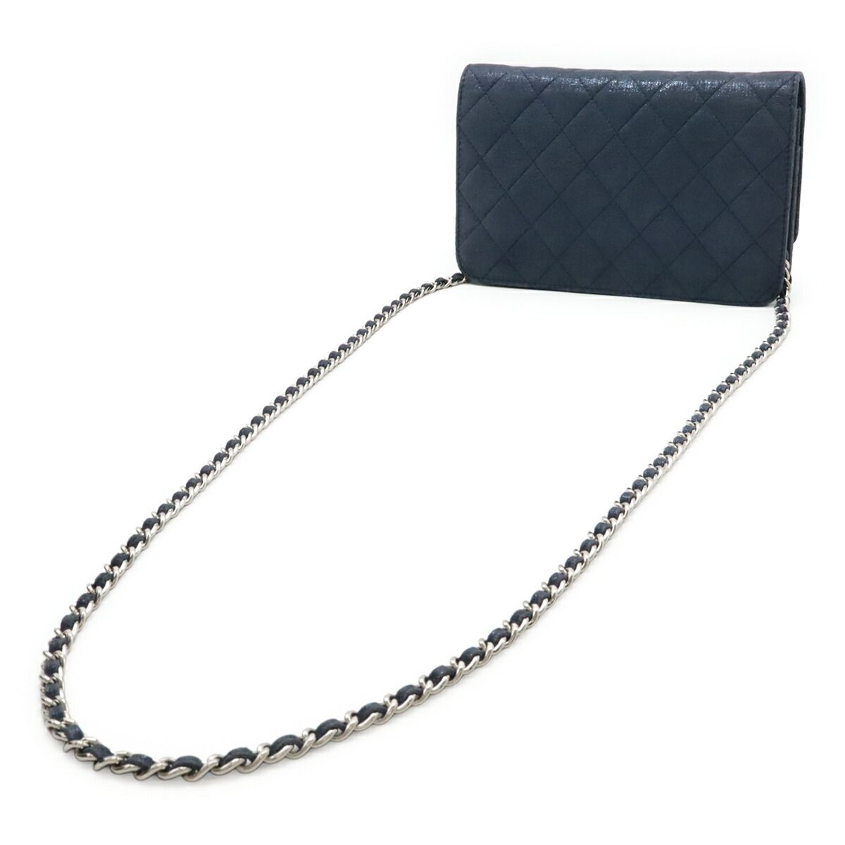 Chanel Matelasse Sparkle Leather Chain Wallet