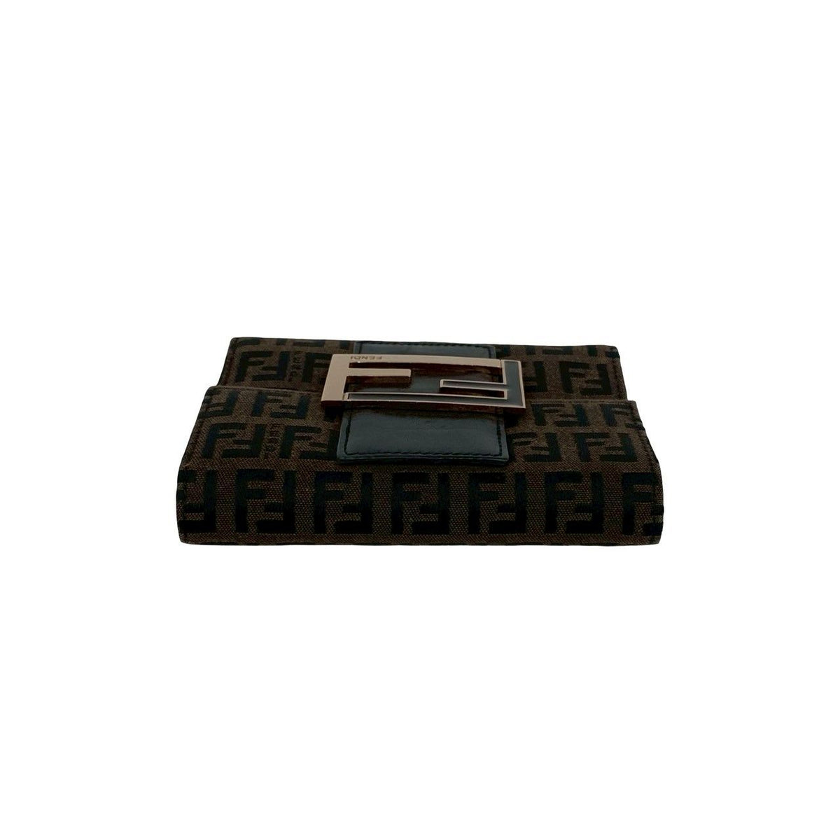 Fendi Zucca Canvas Leather Trifold Wallet