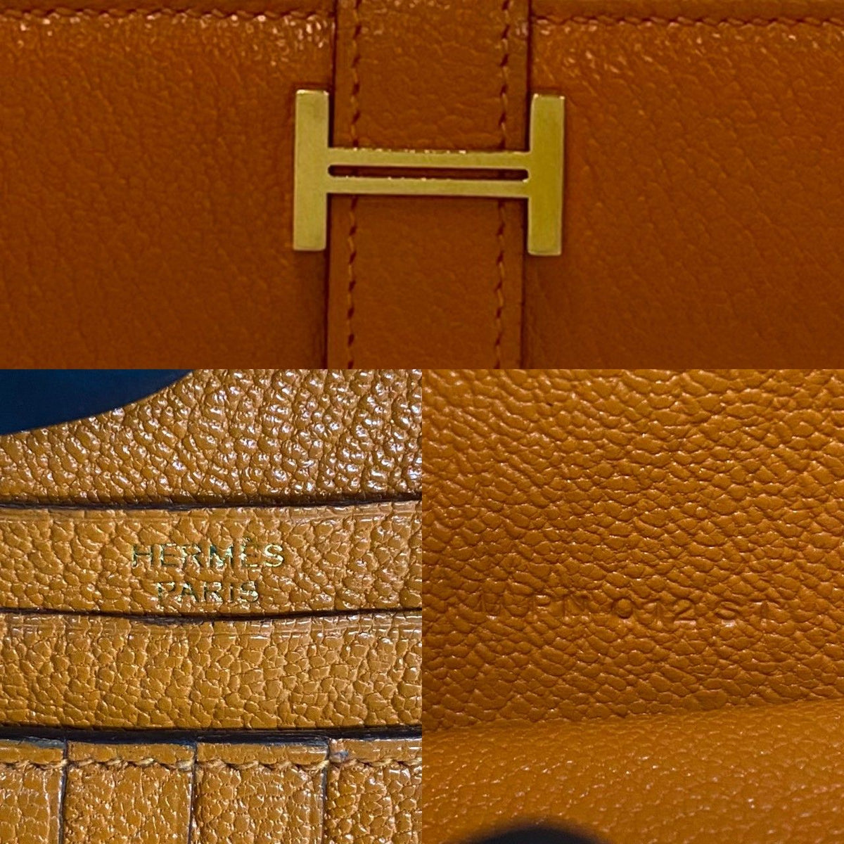 Hermes B�arn Compact Chevre Wallet