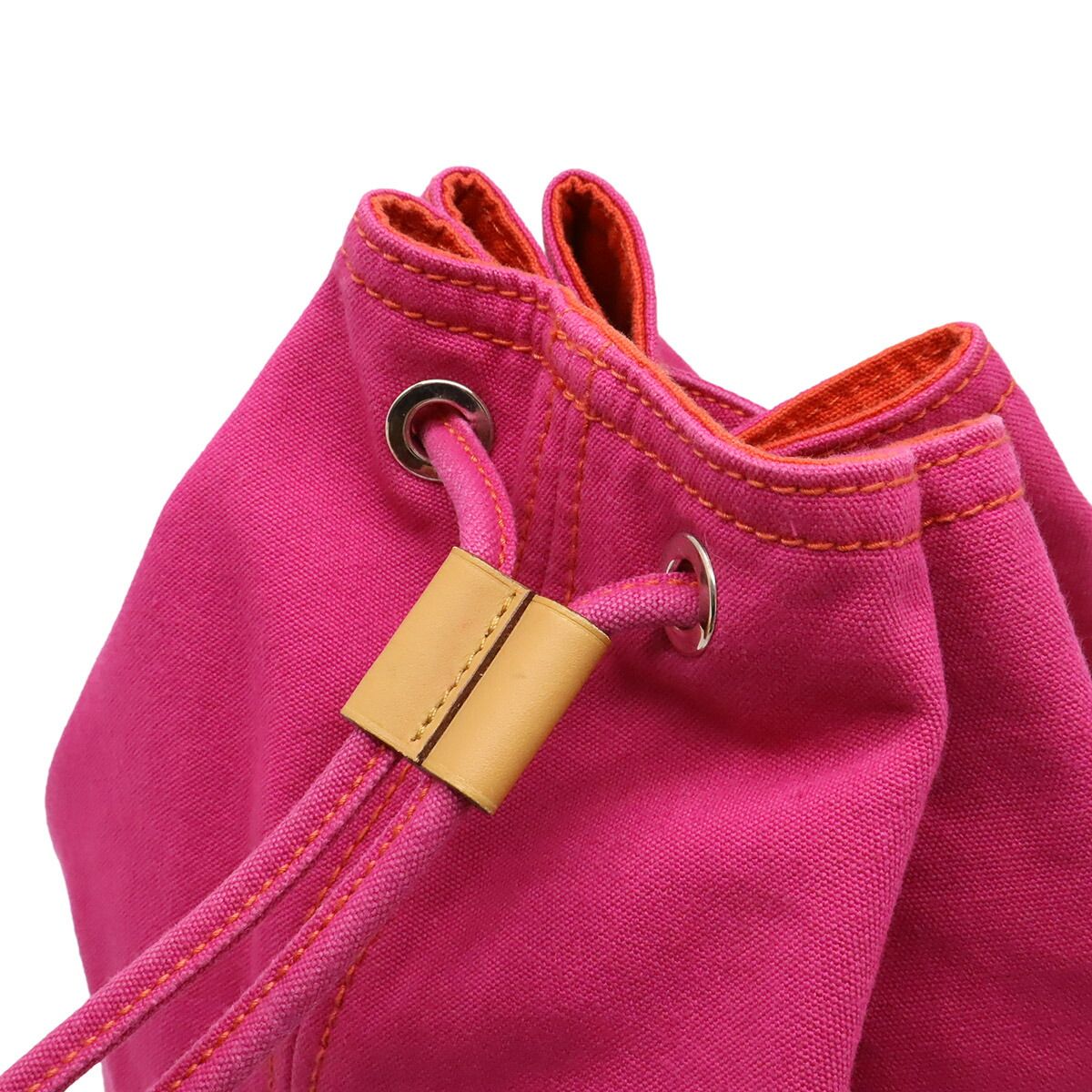 Hermes Polochon Mimil GM Canvas Leather Shoulder Bag