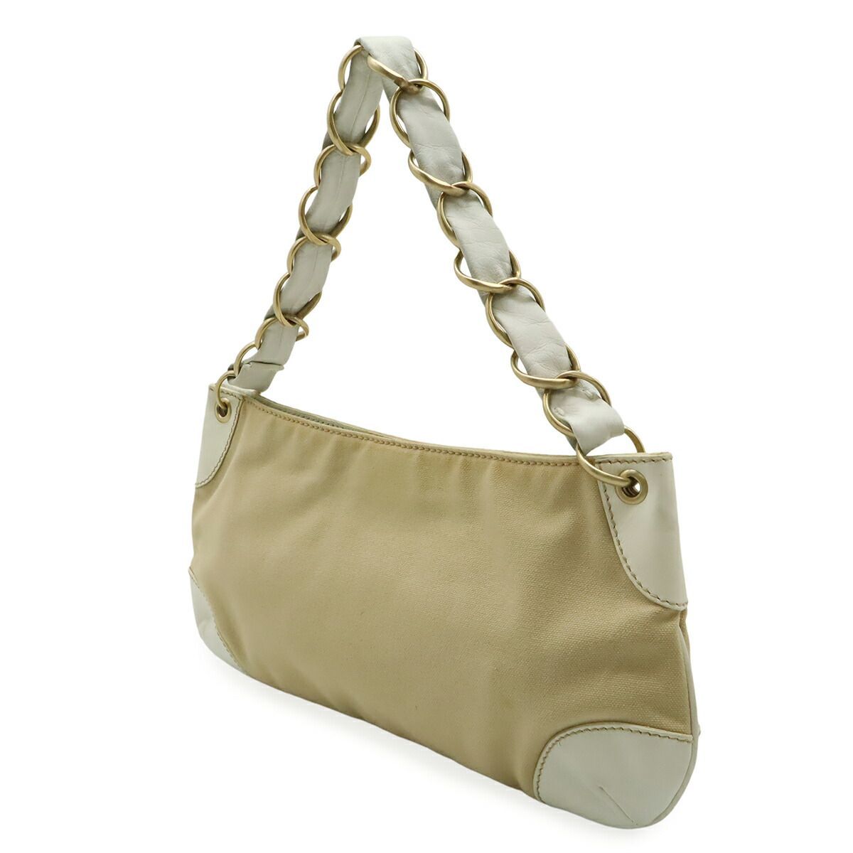 Chanel Coco Mark Canvas Leather Shoulder Bag
