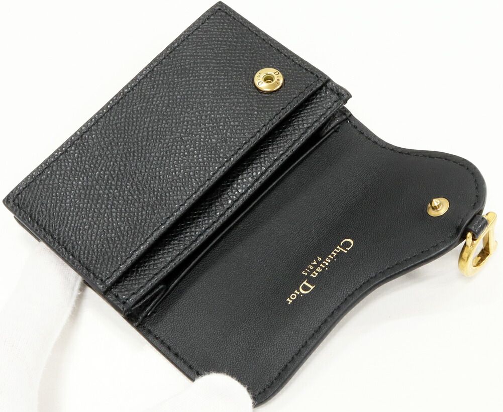 Dior Saddle Bloom Grained Calfskin Card Holder