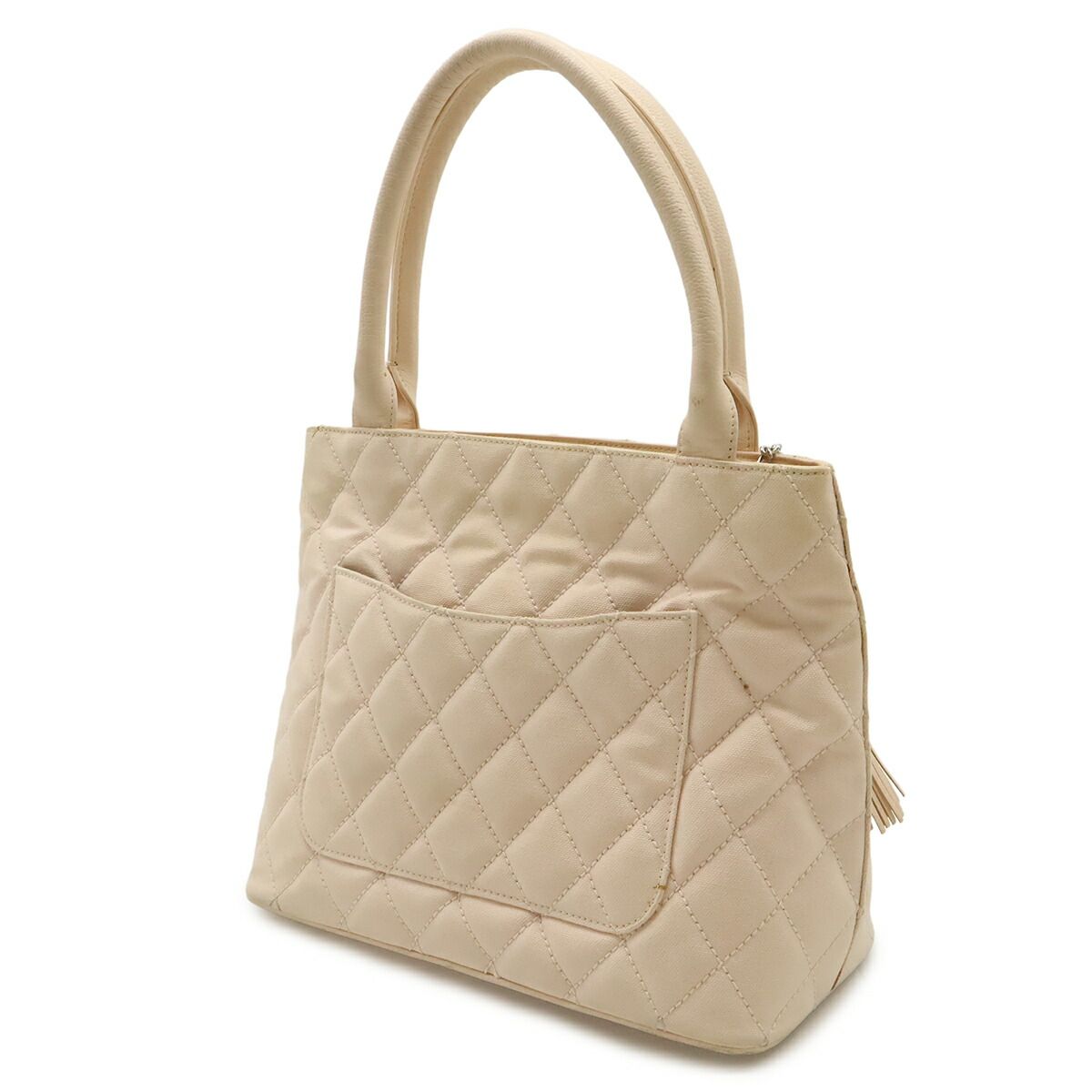 Chanel Matelasse Canvas Leather Tote Bag