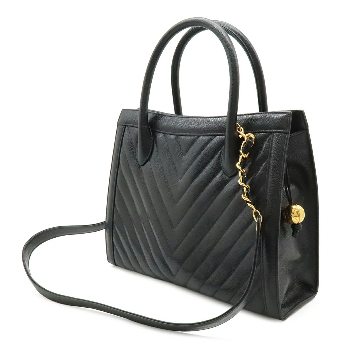 Chanel Chevron Leather 2way Bag