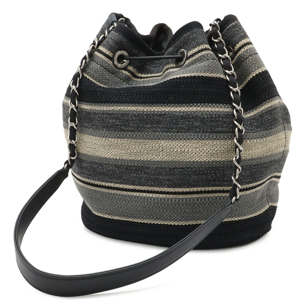 Chanel Deauville Canvas Leather Shoulder Bag