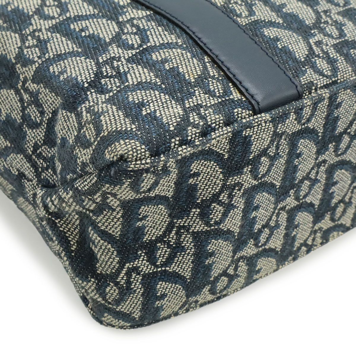 Christian Dior Trotter Jacquard Canvas Leather Handbag