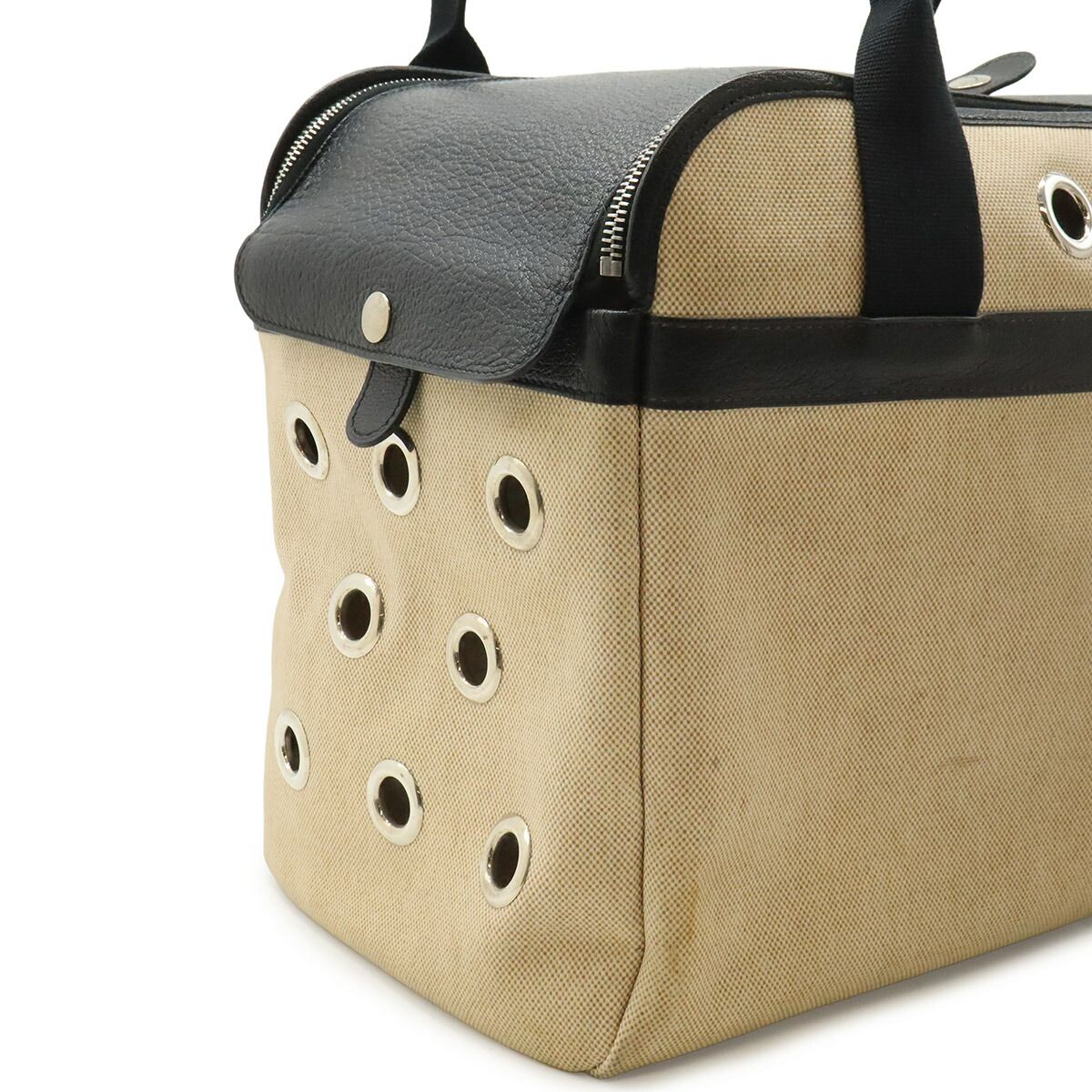 Hermes Sac de Transport Toile H Leather Pet Carrier