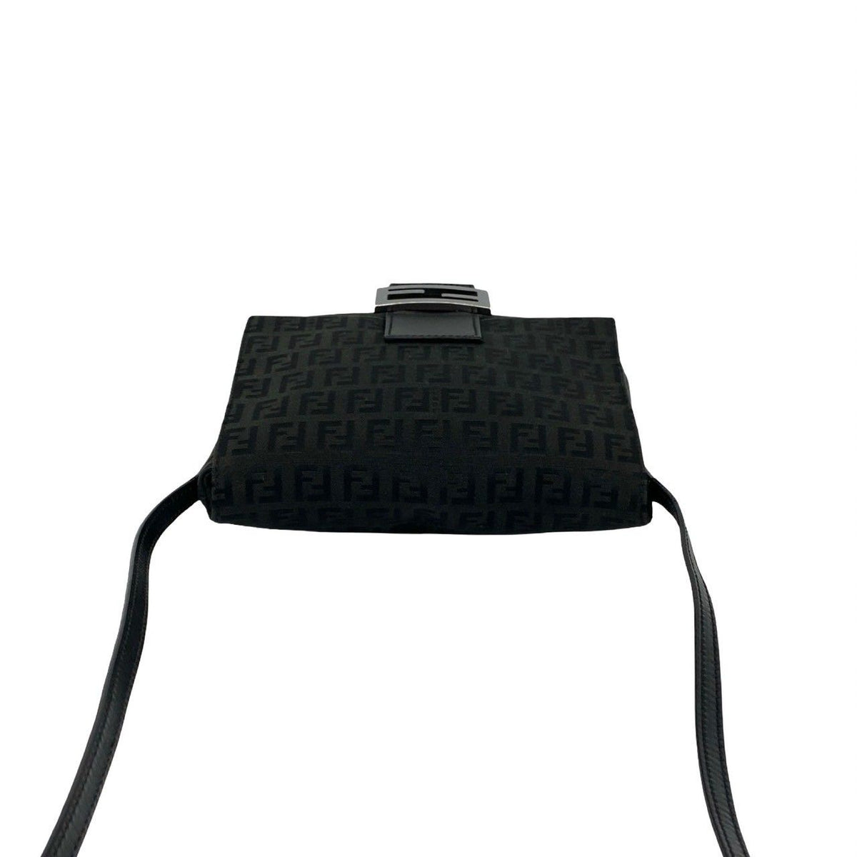 Fendi Zucchino Canvas Leather Shoulder Bag