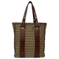Fendi Zuccchino Canvas Leather Tote Bag