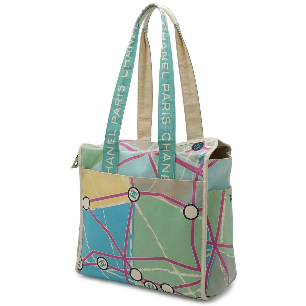 Chanel Paris Map Cruise Line Canvas Tote Bag