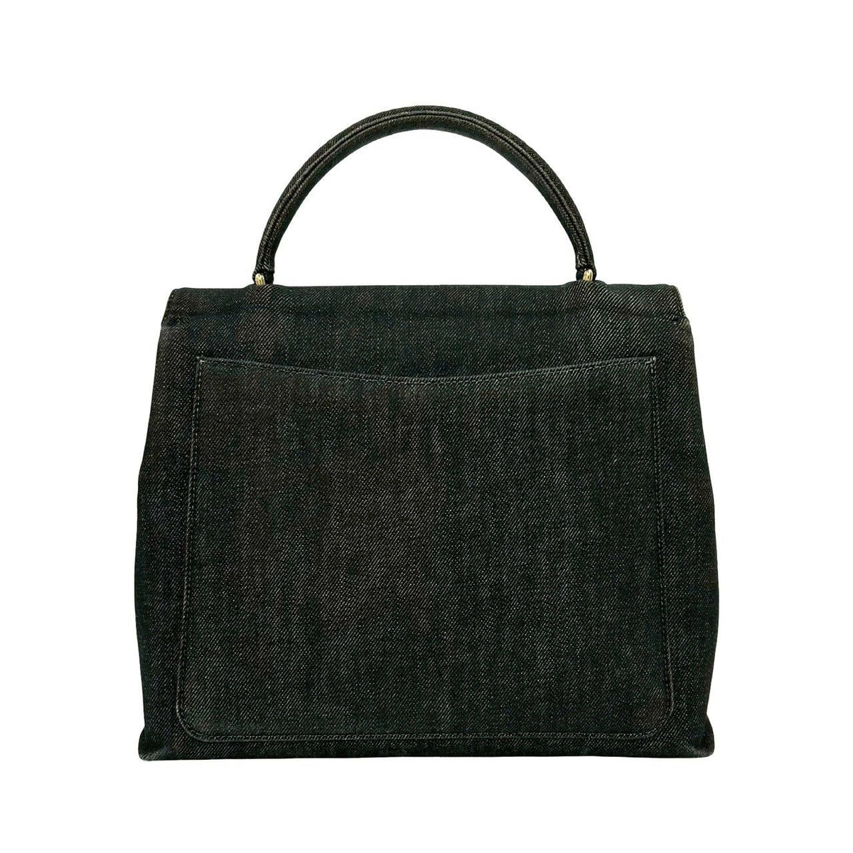 Chanel Cotton Denim Leather Handbag