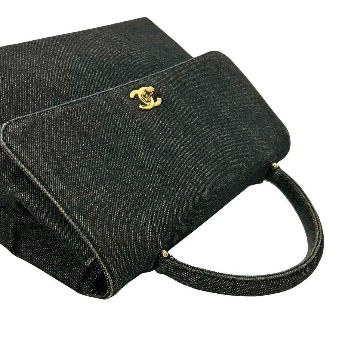 Chanel Cotton Denim Leather Handbag