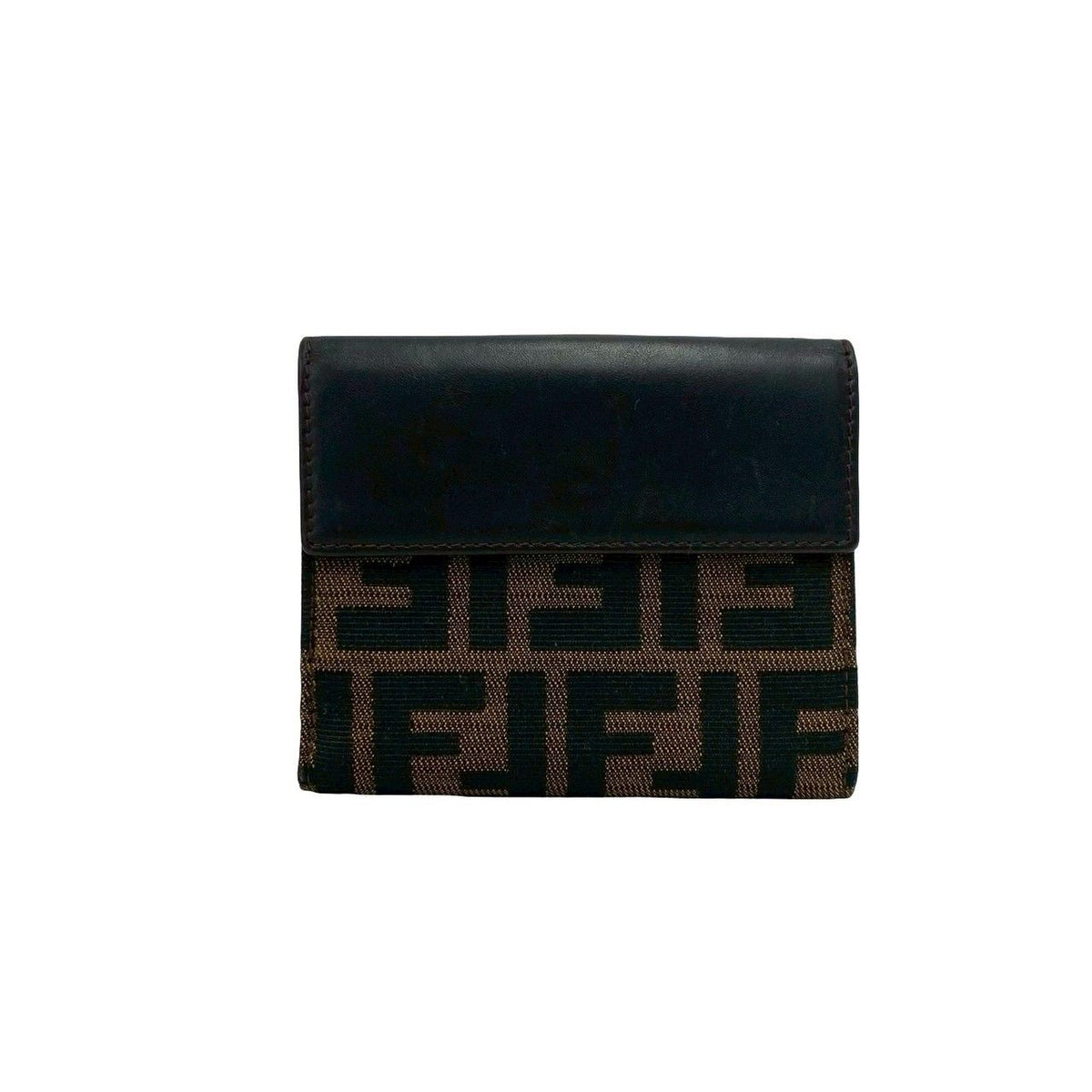 Fendi Zucca Canvas Leather Wallet