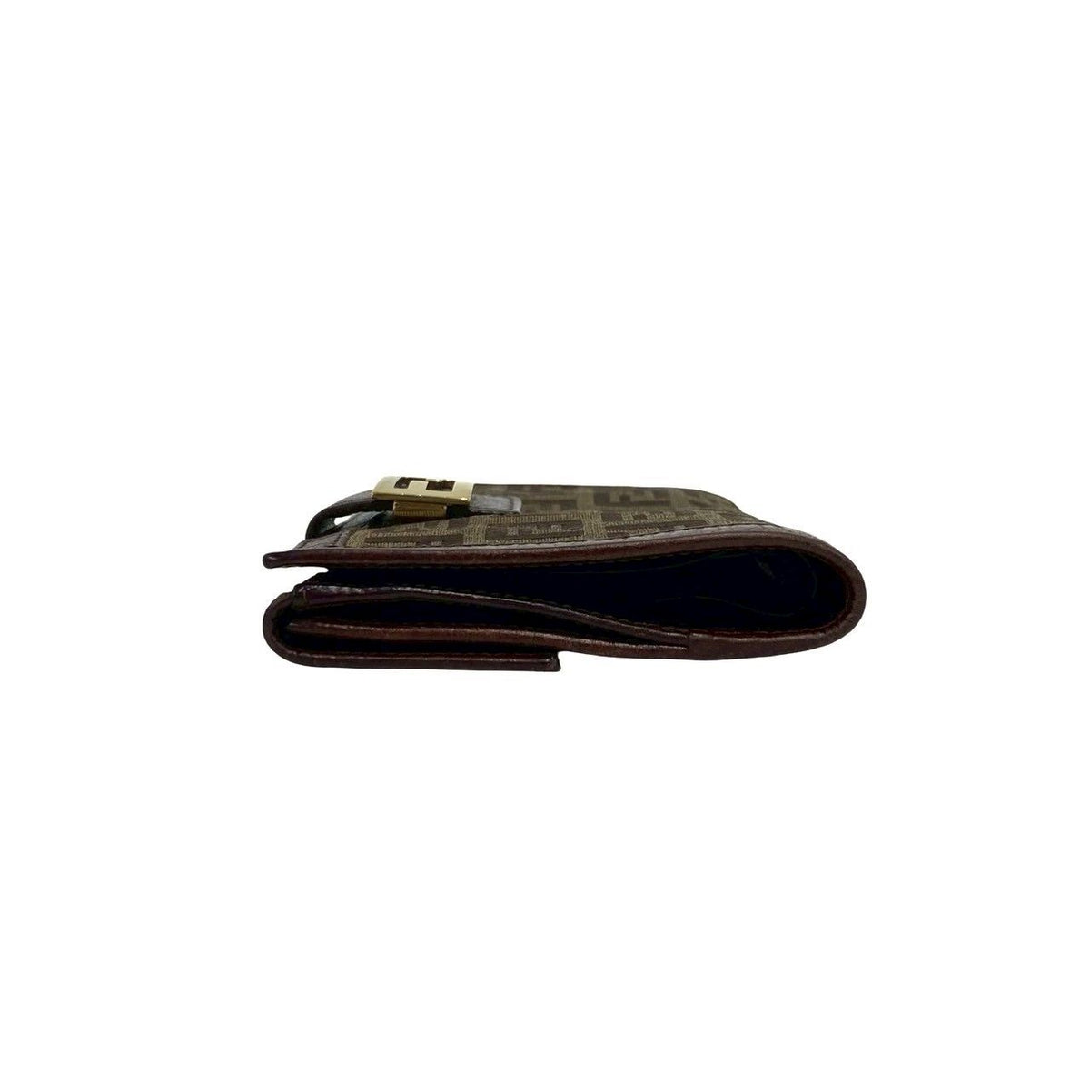 Fendi Zucchino Canvas Leather Wallet