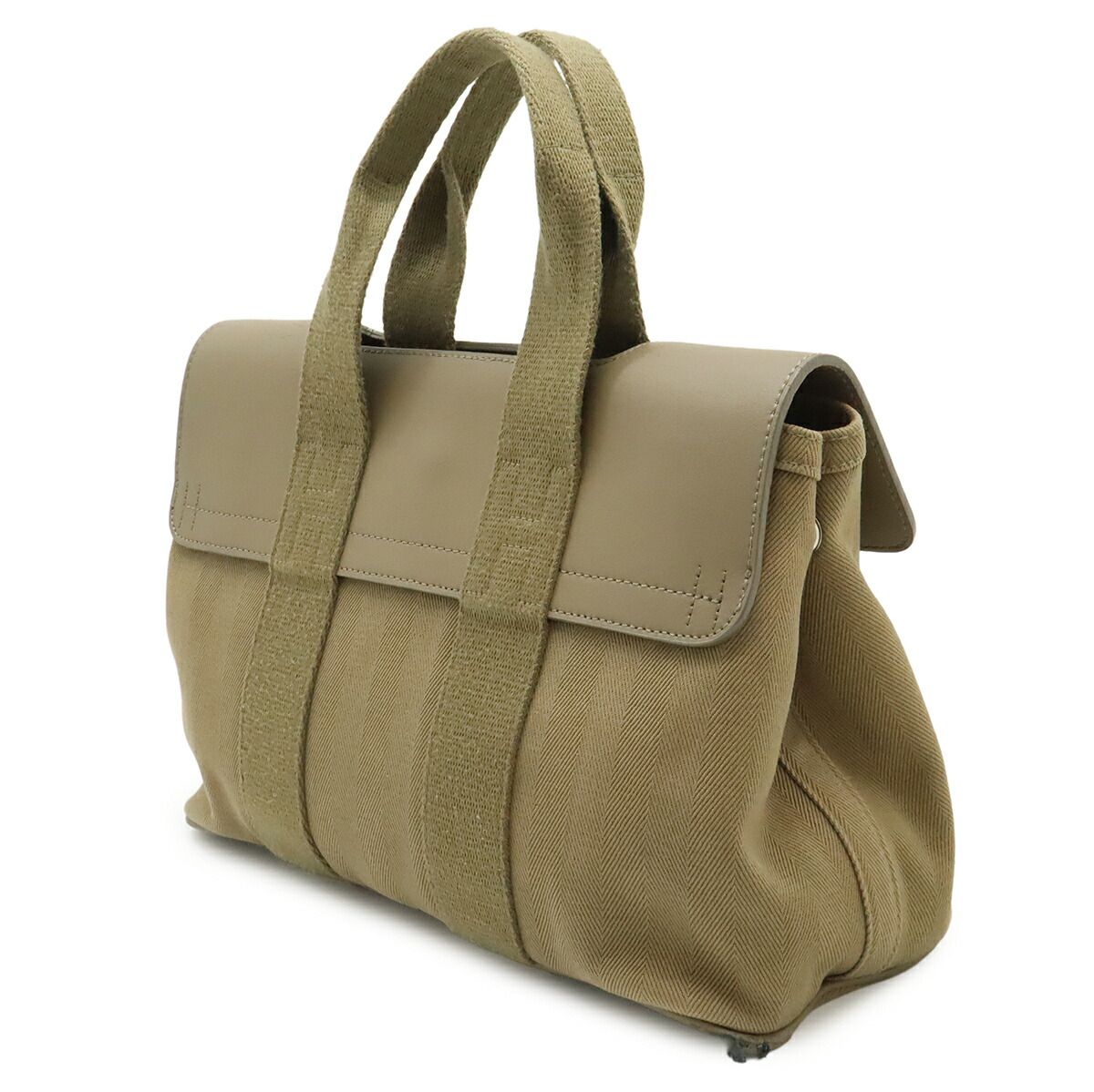 Hermes Valparaiso PM Toile Chevron Leather Handbag