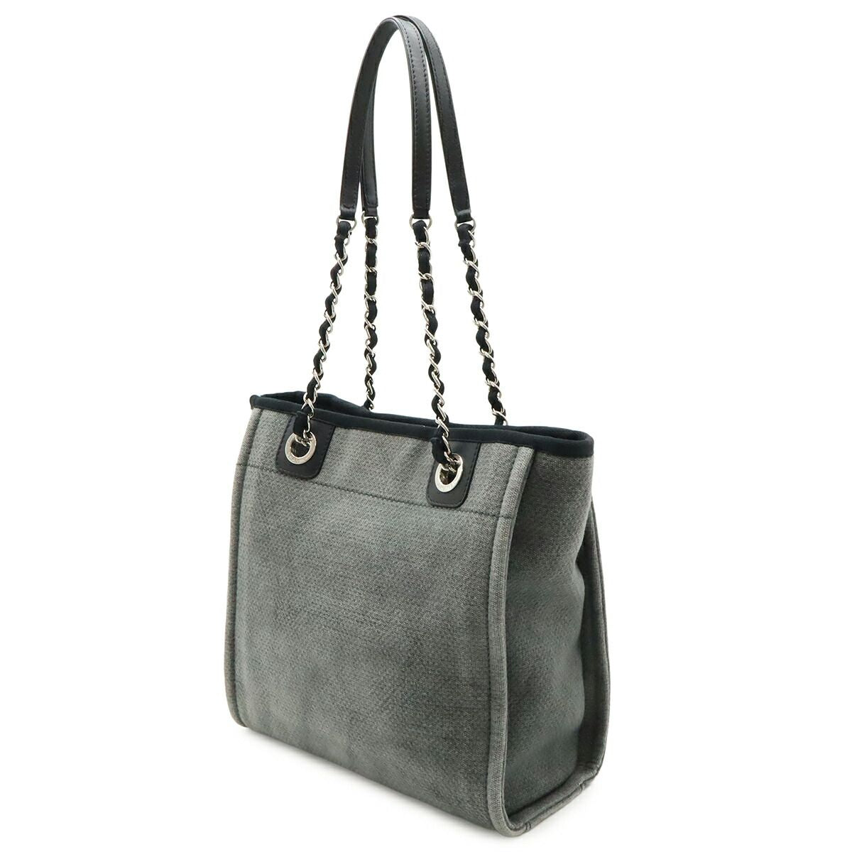 Chanel Deauville Canvas Leather Tote Bag