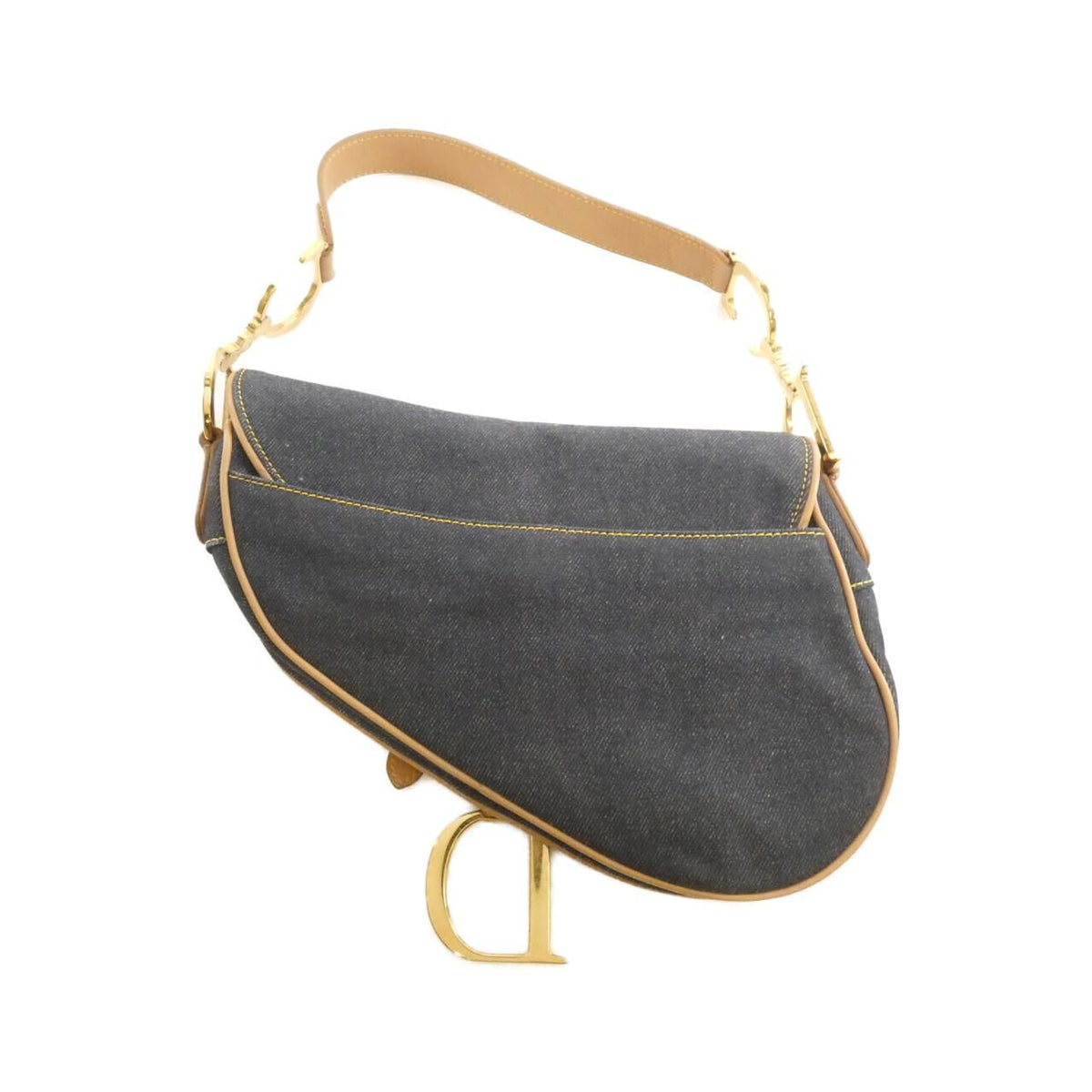 Christian Dior Saddle Denim Leather Shoulder Bag
